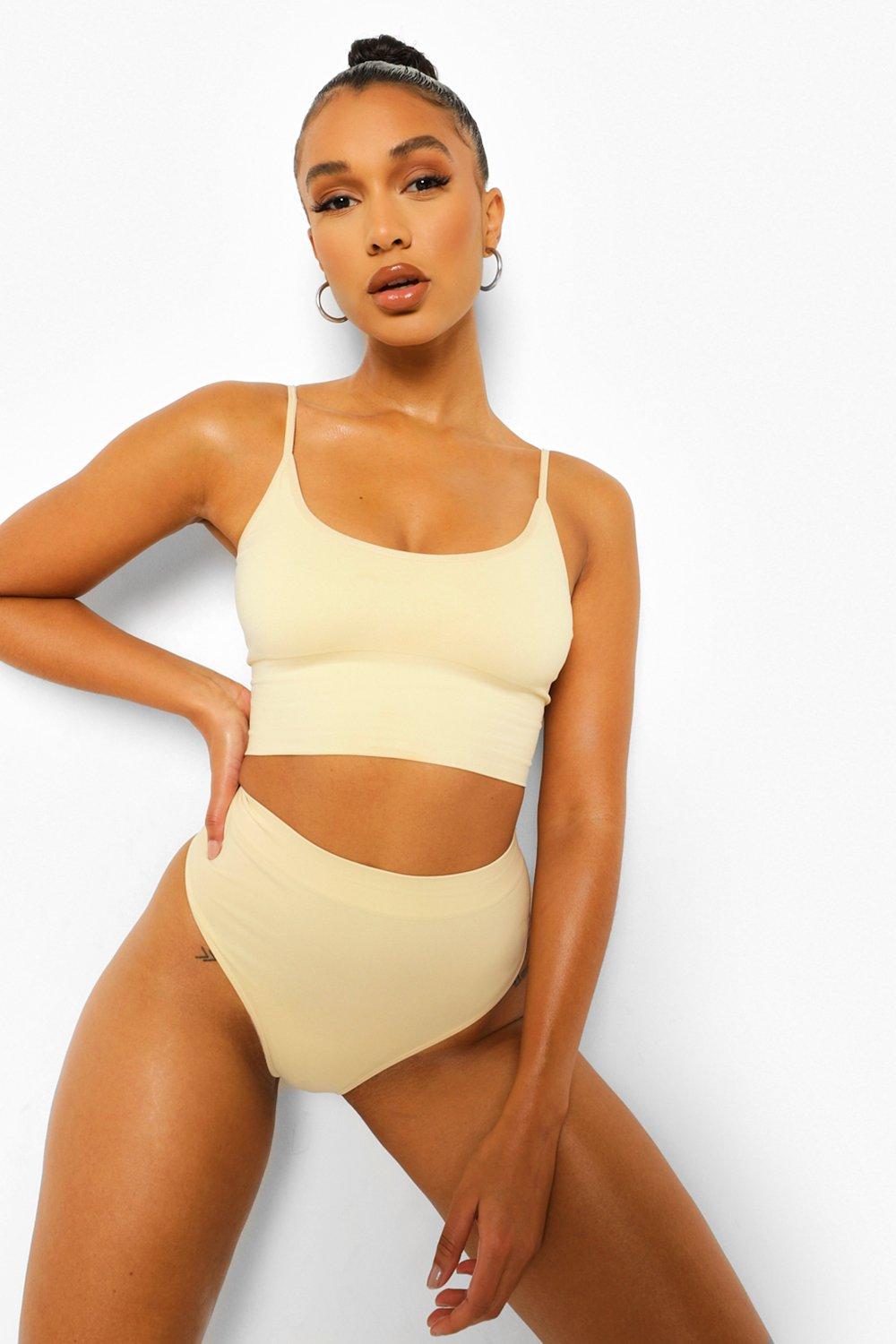 Boohoo Second Skin Geborstelde Corrigerende String, Nude