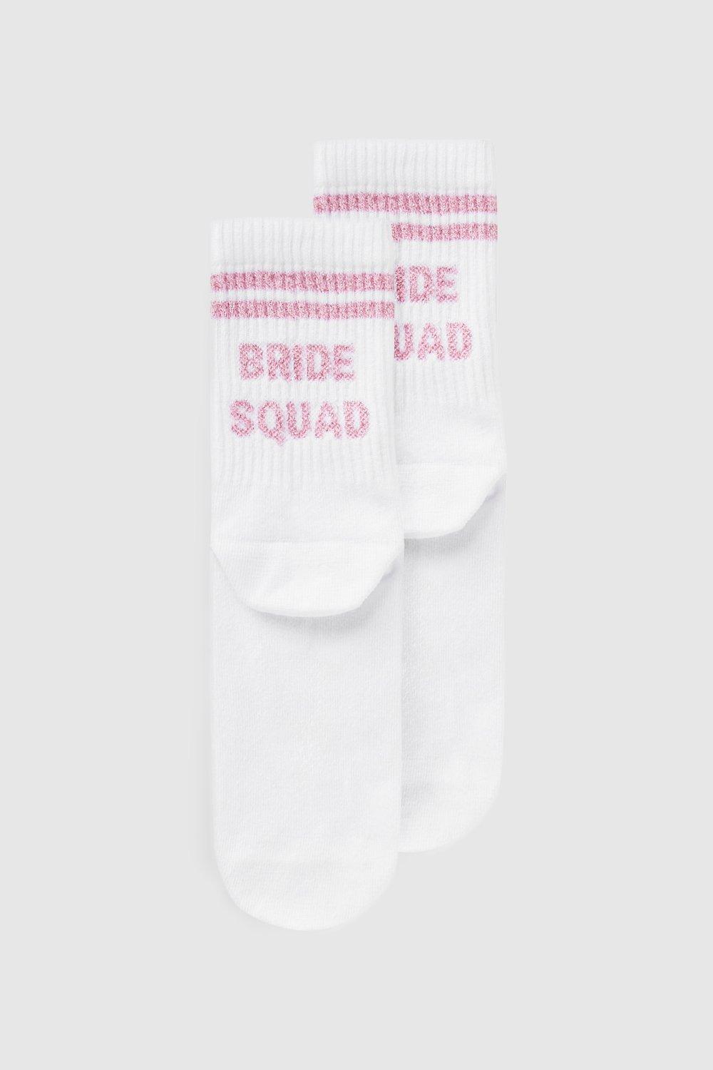 Womens Bridal 'Bride Squad' Socks - White - One Size, White