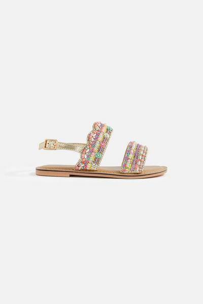Beaded Scalloped Sandals