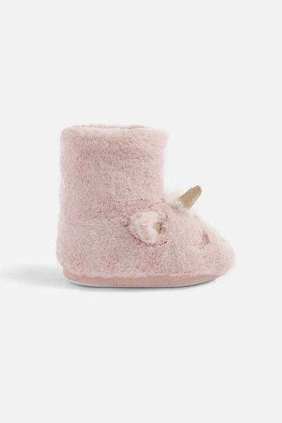 Girls Unicorn Fluffy Slipper Boots