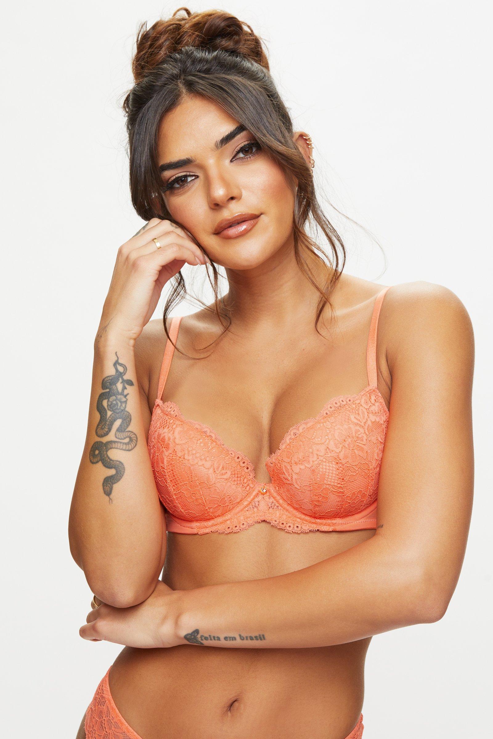 sexy lace planet padded plunge bra