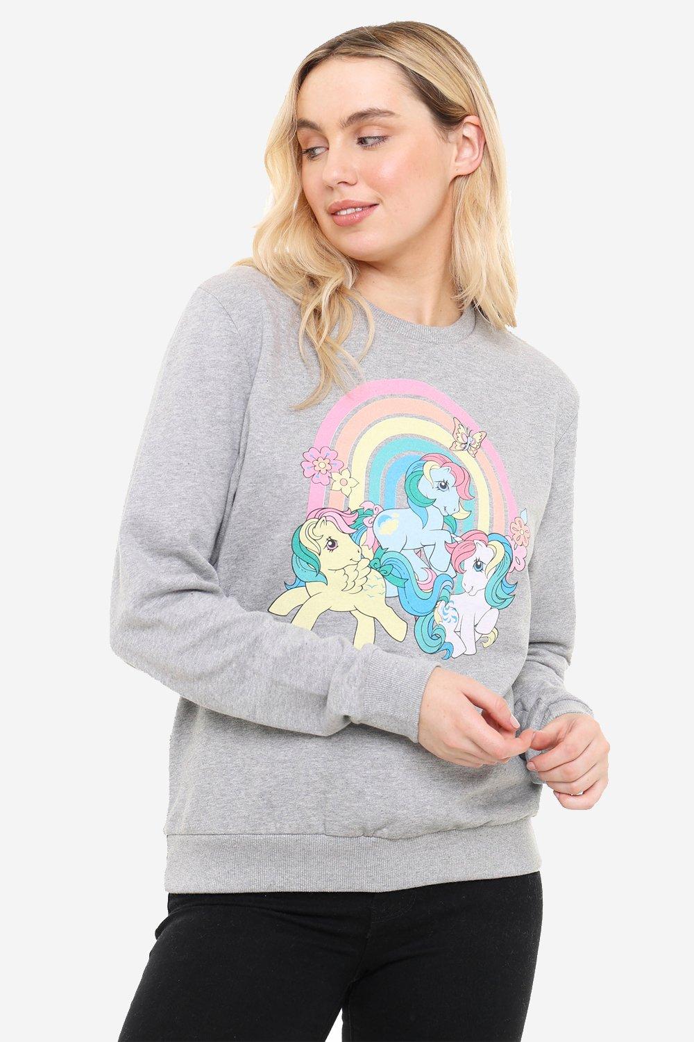 rainbow pony group womens crew sweatshirt