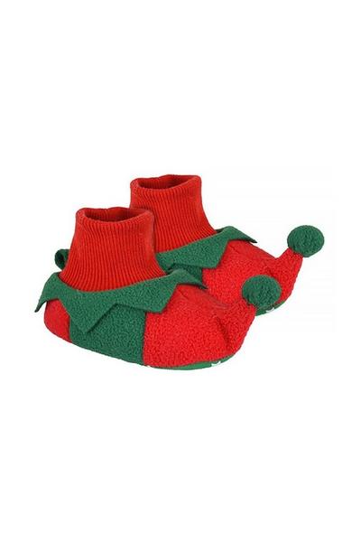 Baby Christmas Plush Novelty Soft Sole Elf & Reindeer Warm Slippers