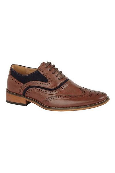 Leather 5 Eye Wing Capped Brogue Oxford Shoe