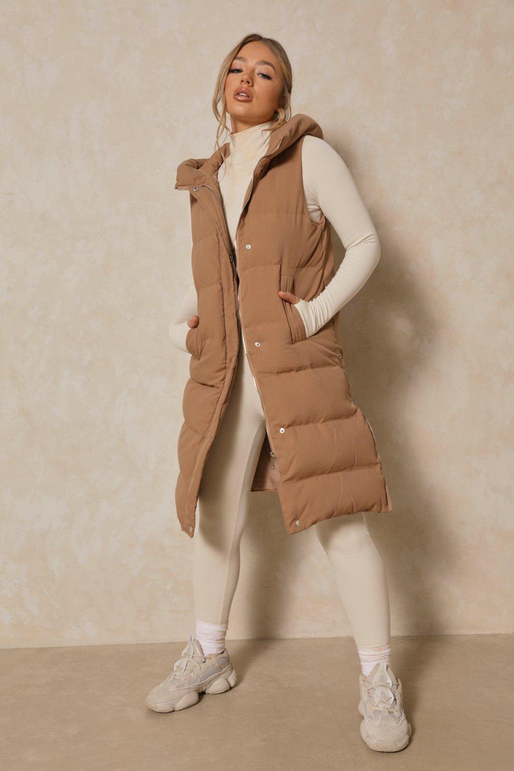 misspap reversible longline sleeveless padded gilet jacket