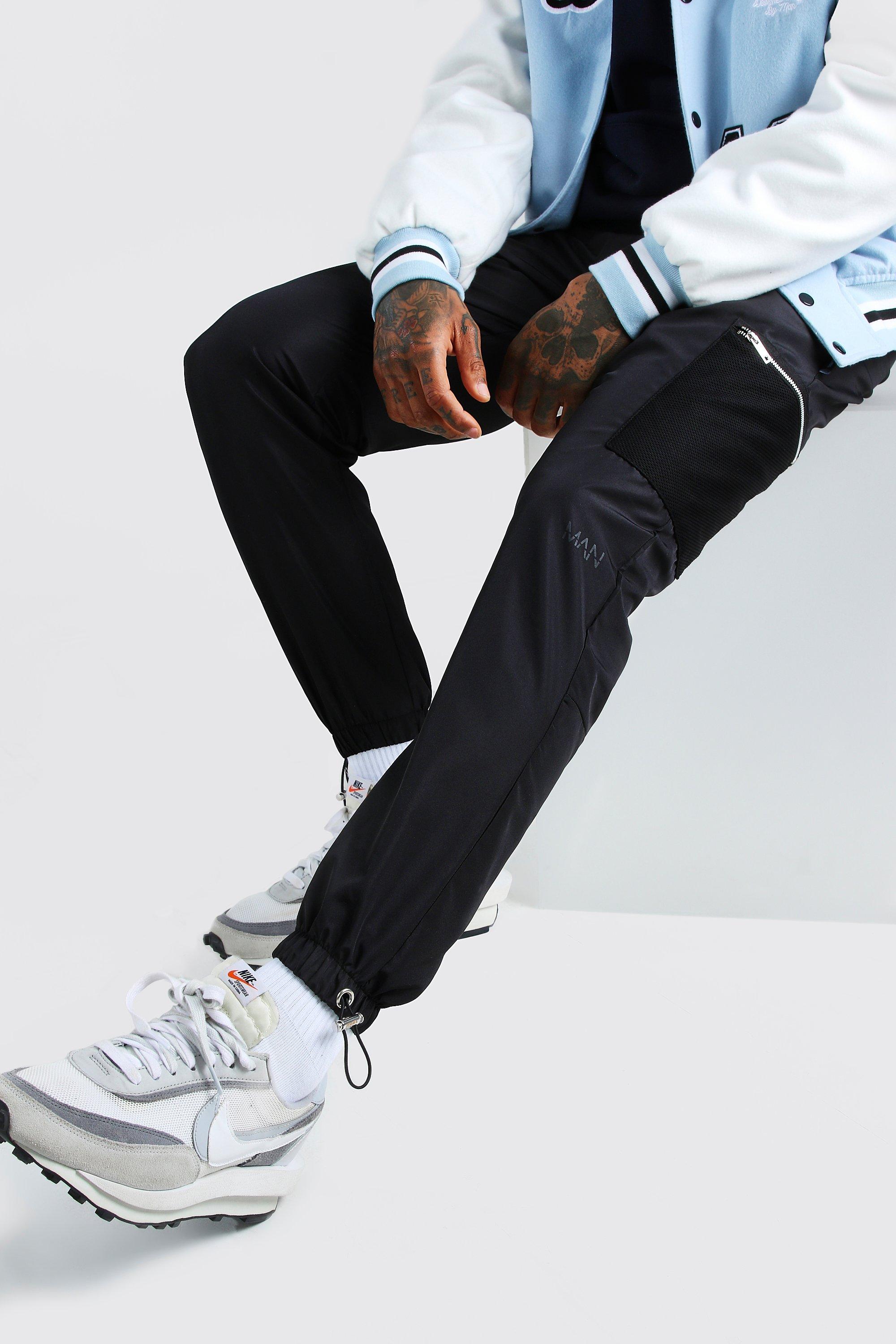 black mesh cargo pants