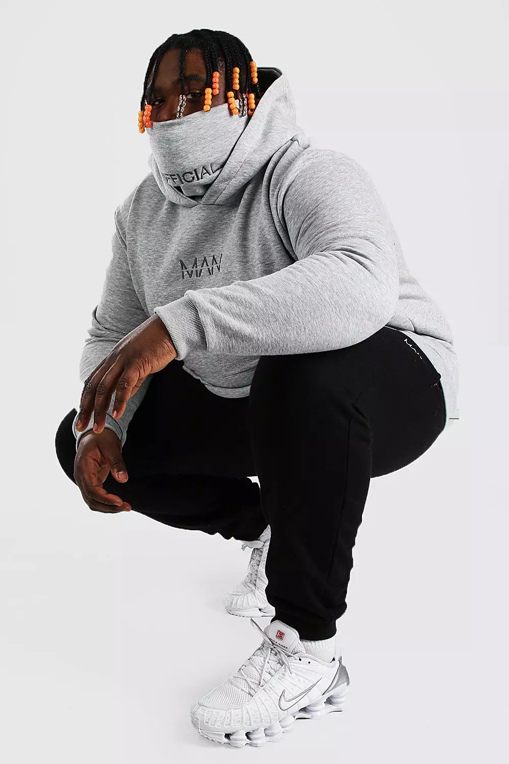 Plus Size MAN Dash Snood Hoodie boohooMAN USA