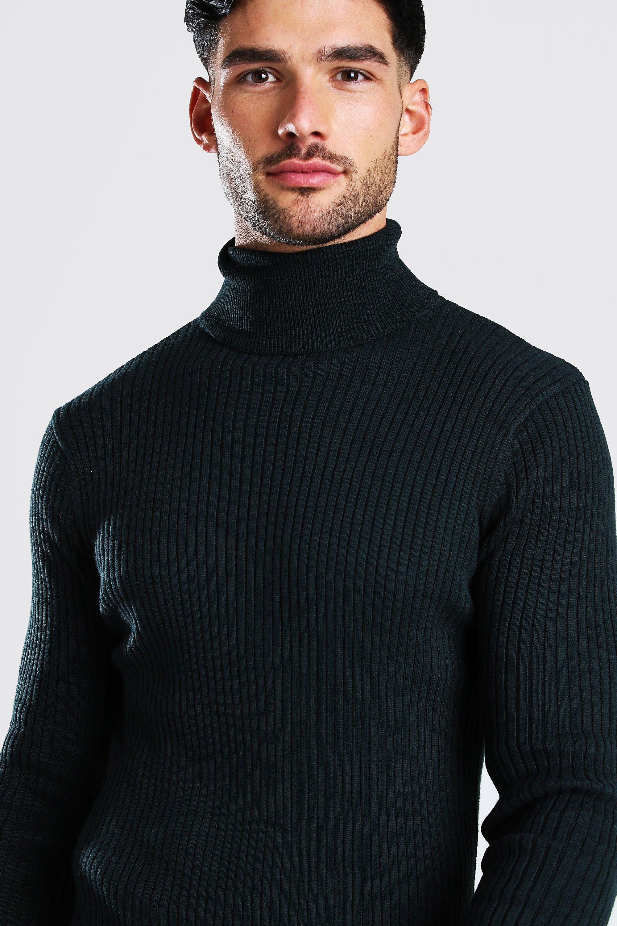 bottle green polo neck jumper