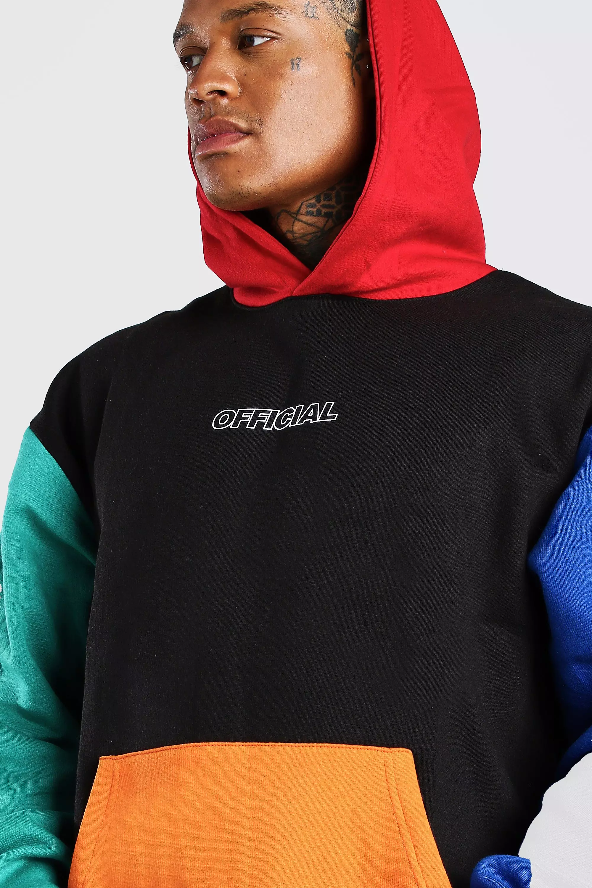 Oversized Official Colour Block Hoodie