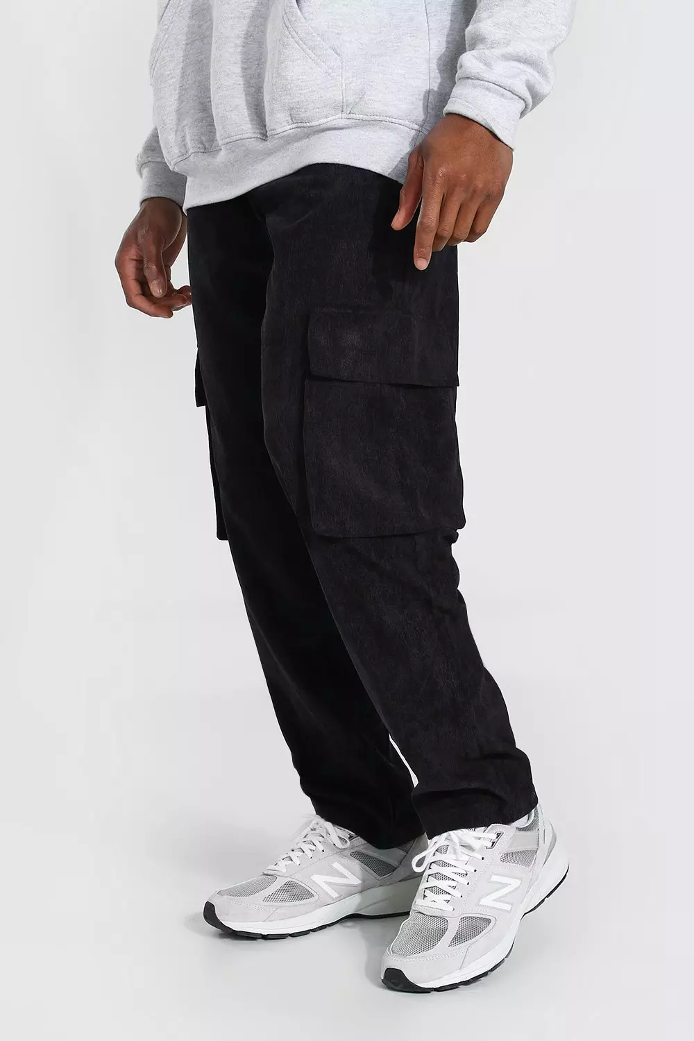 Corduroy Straight Leg Cargo Pants | boohooMAN USA