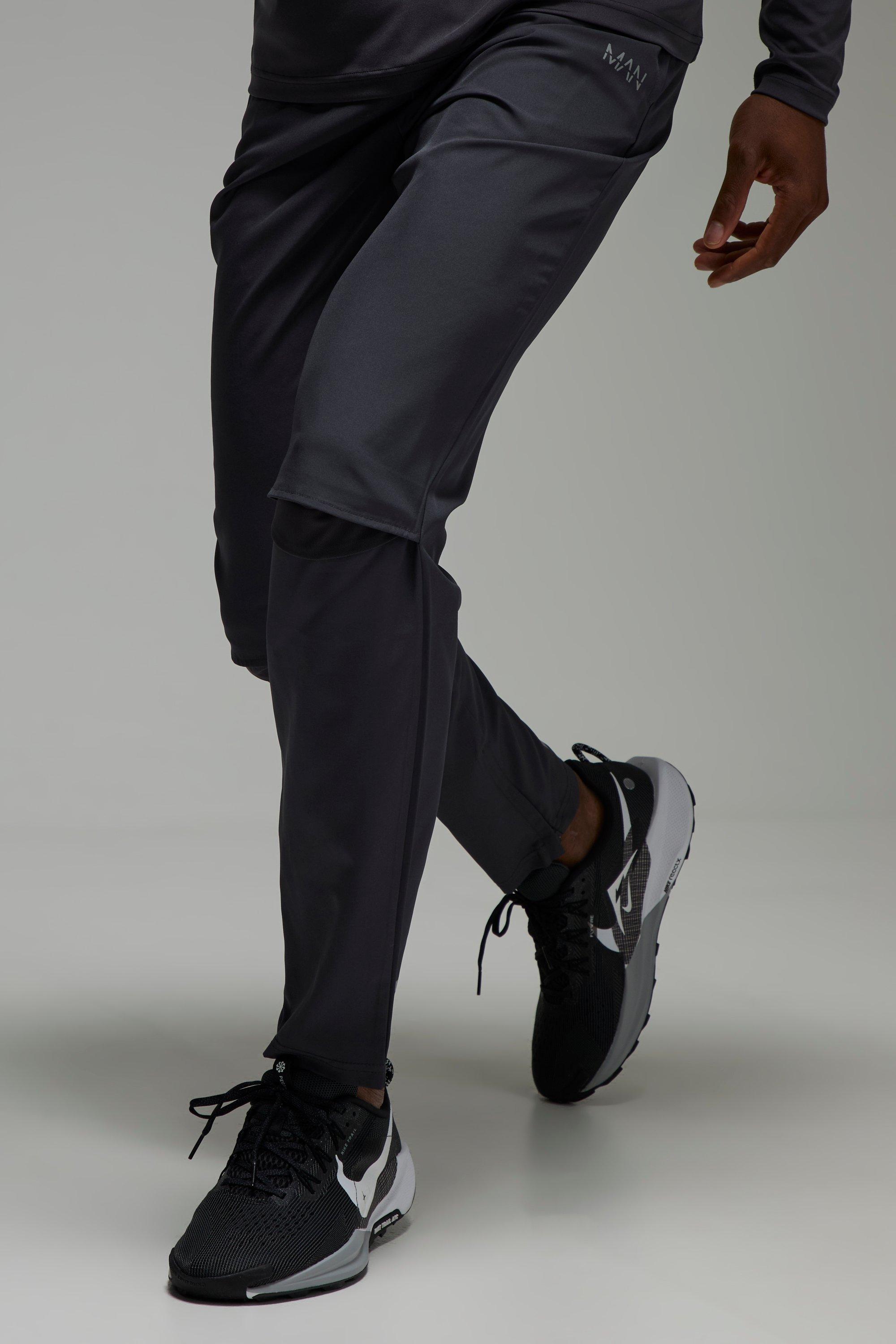 Mens Grey Man Active Gym Tapered Fit Jogger, Grey