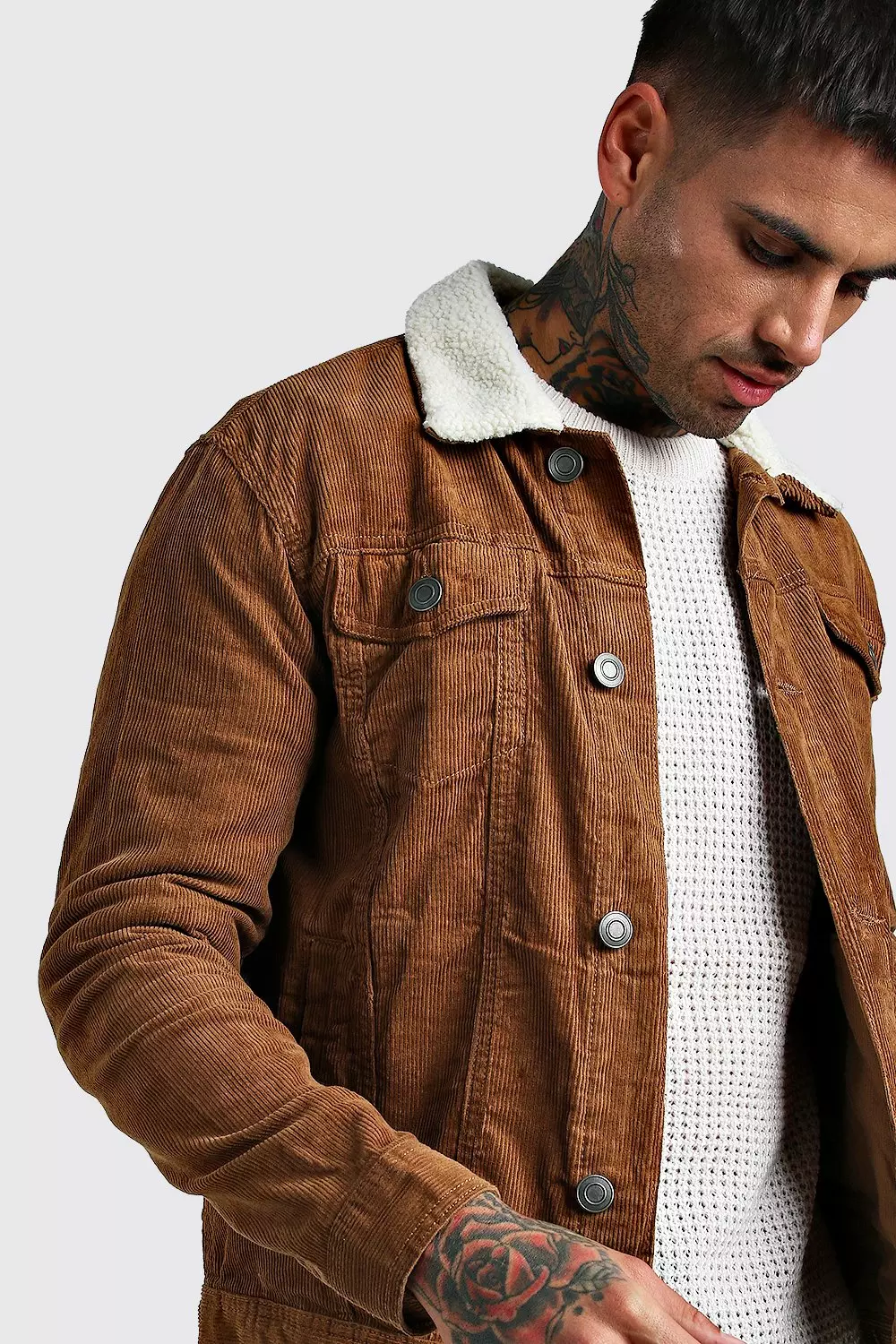 Custom Men's Winter Borg Collar Flap Pocket Corduroy Jacket - China Jacket  and Varsity Jacket price