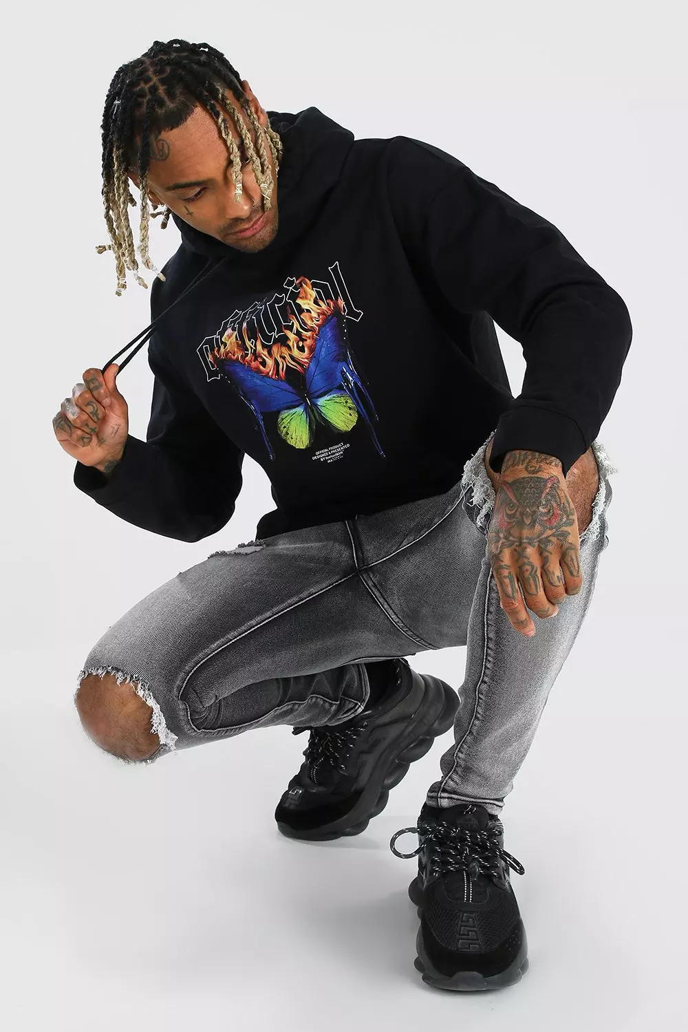 Boohooman discount butterfly hoodie