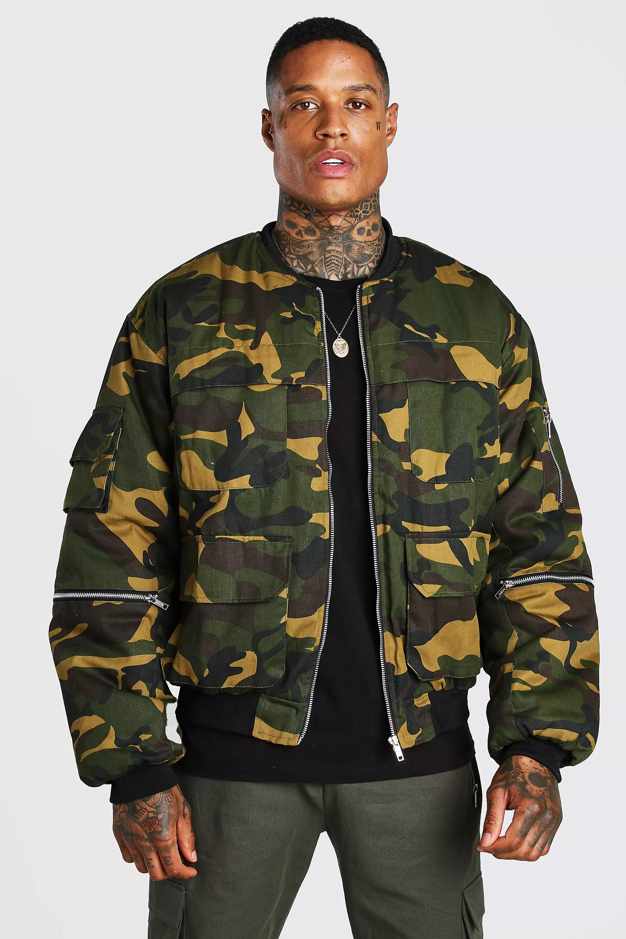 Oversized sale camo coat