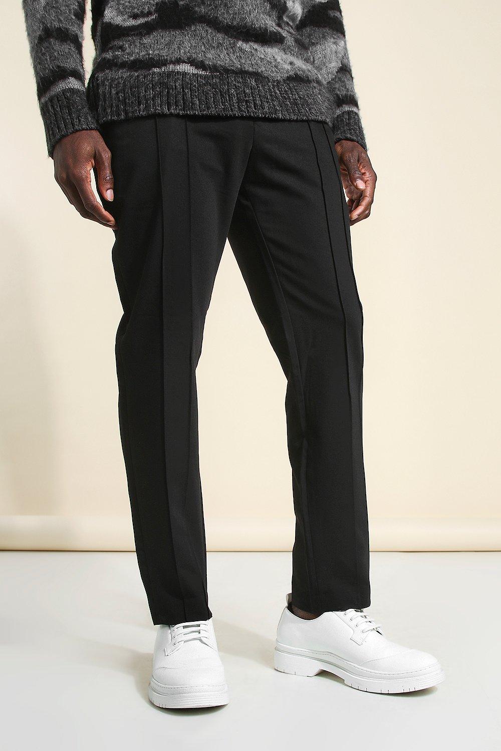 Skinny Plain Double Pintuck Suit Trouser Boohooman