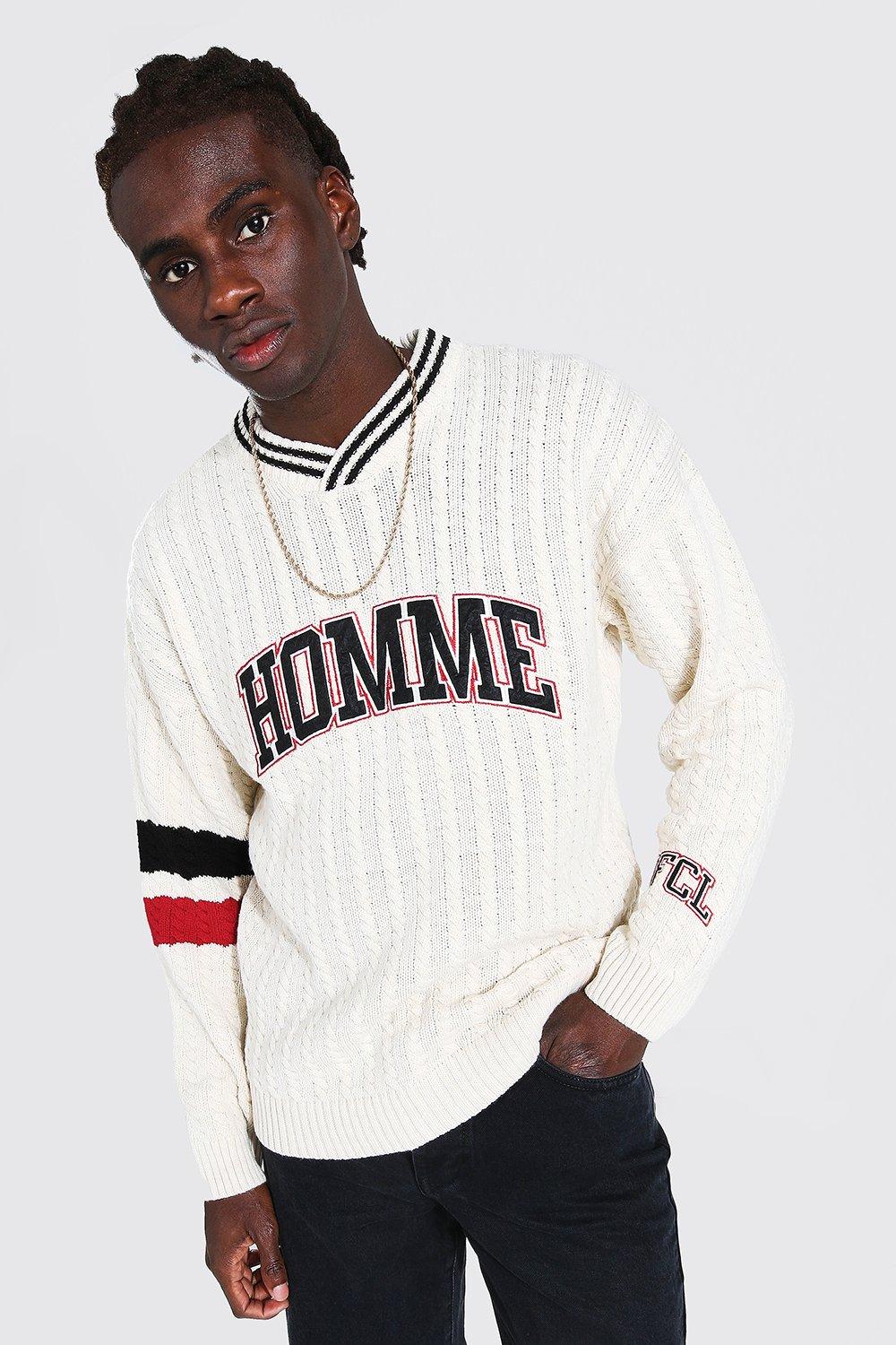 men's v neck varsity sweater