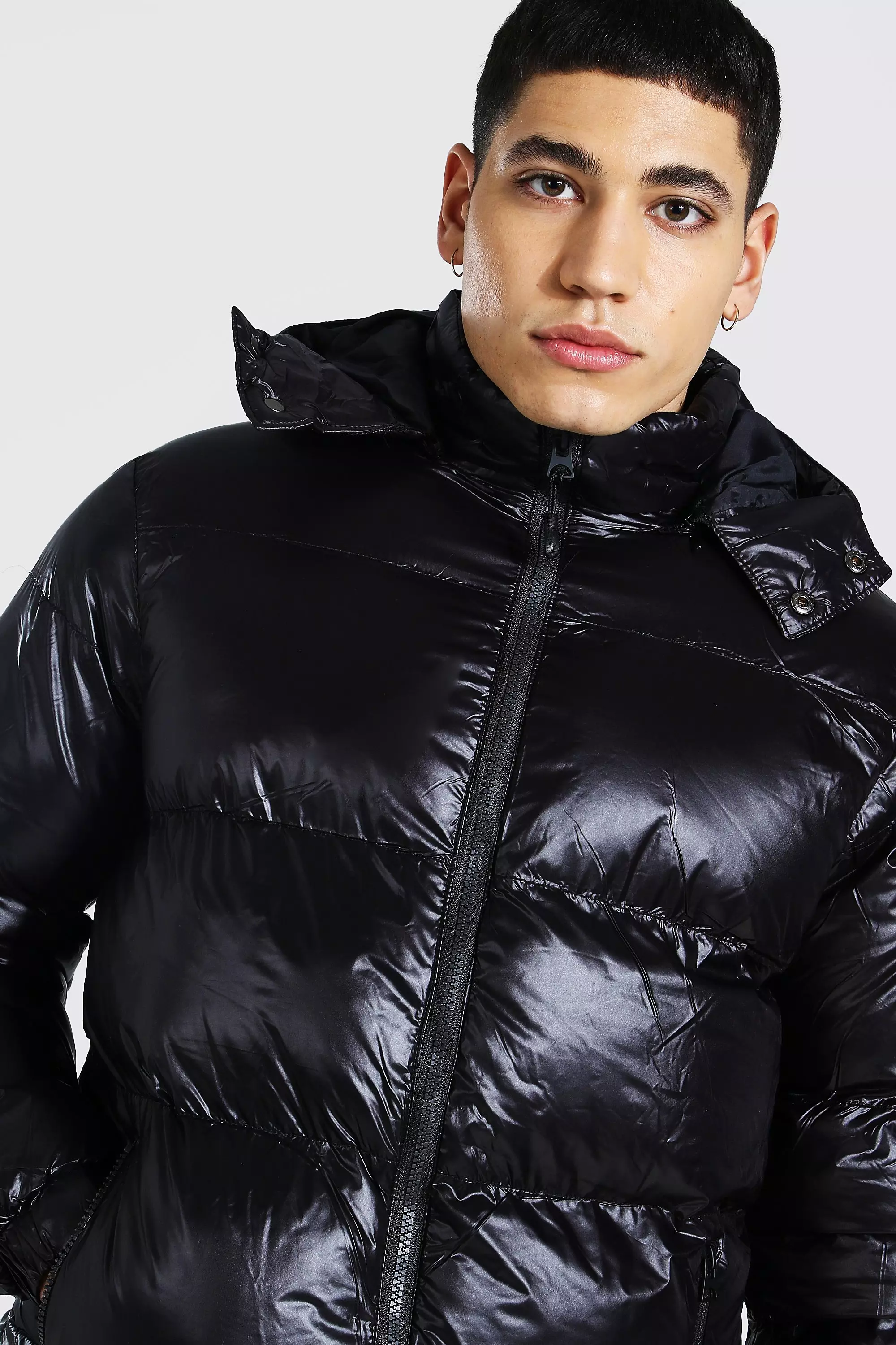 Boohooman high best sale shine puffer jacket