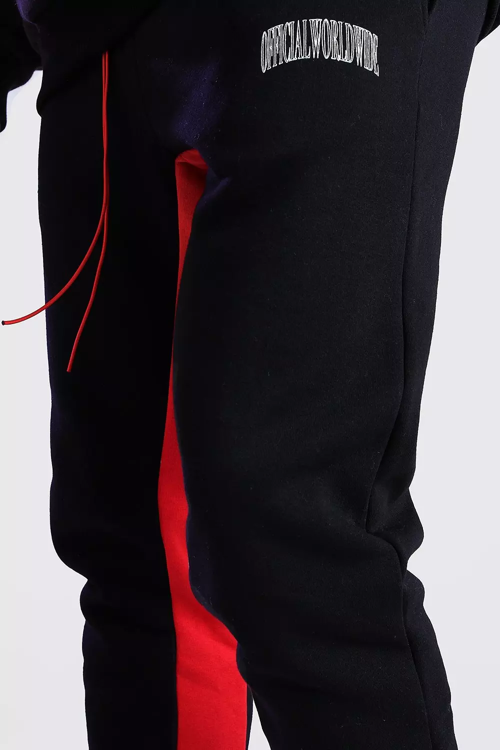 Boohooman red joggers hot sale