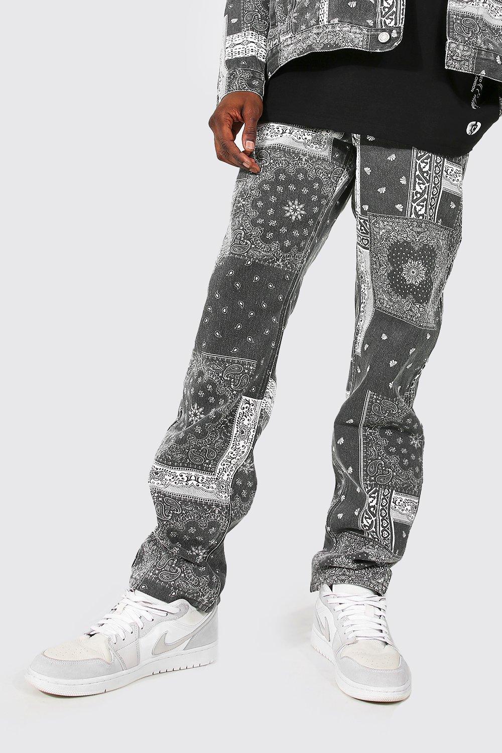 boohooman print jeans