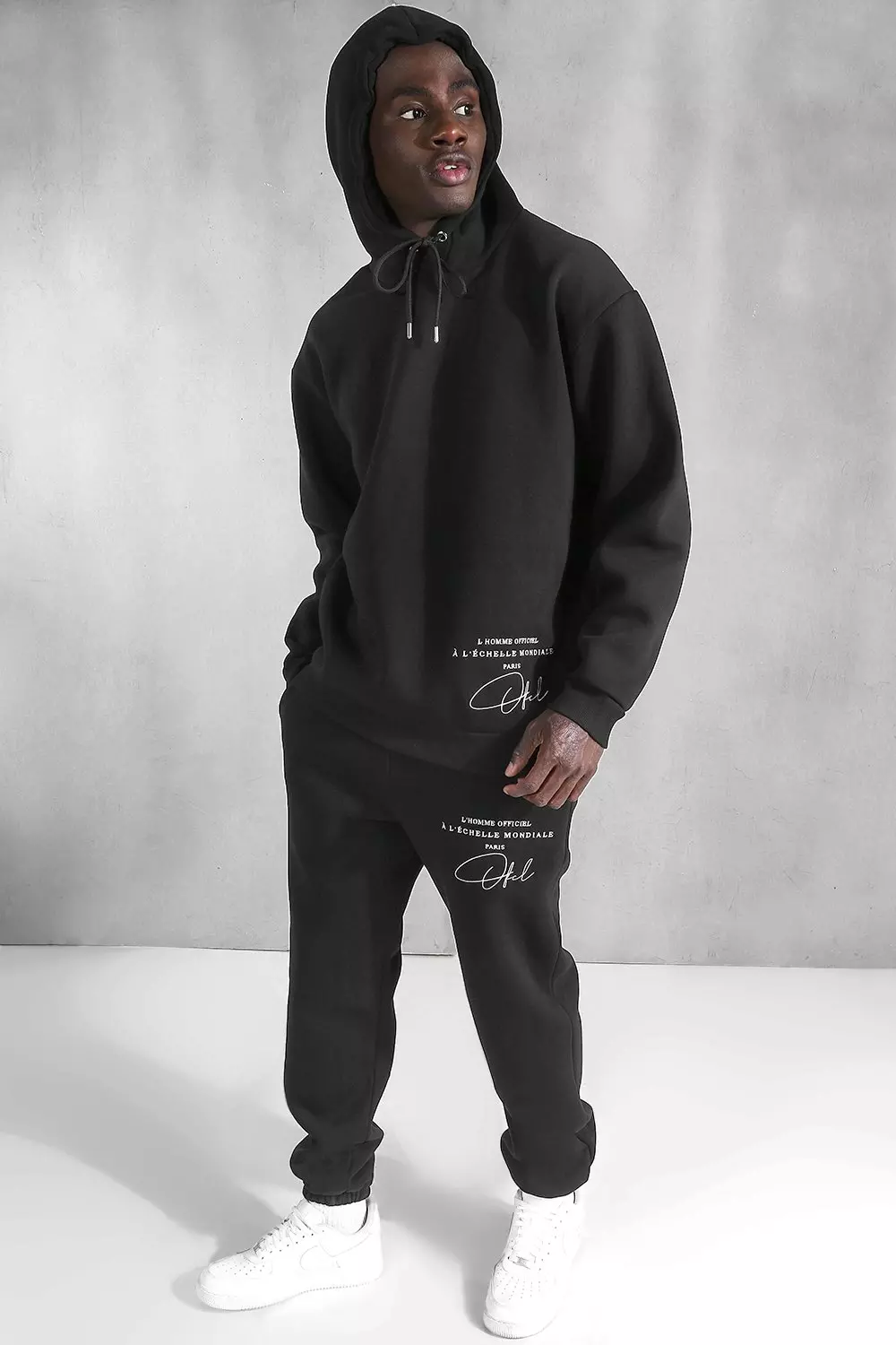 Oversized Official Embroidered Hooded Tracksuit