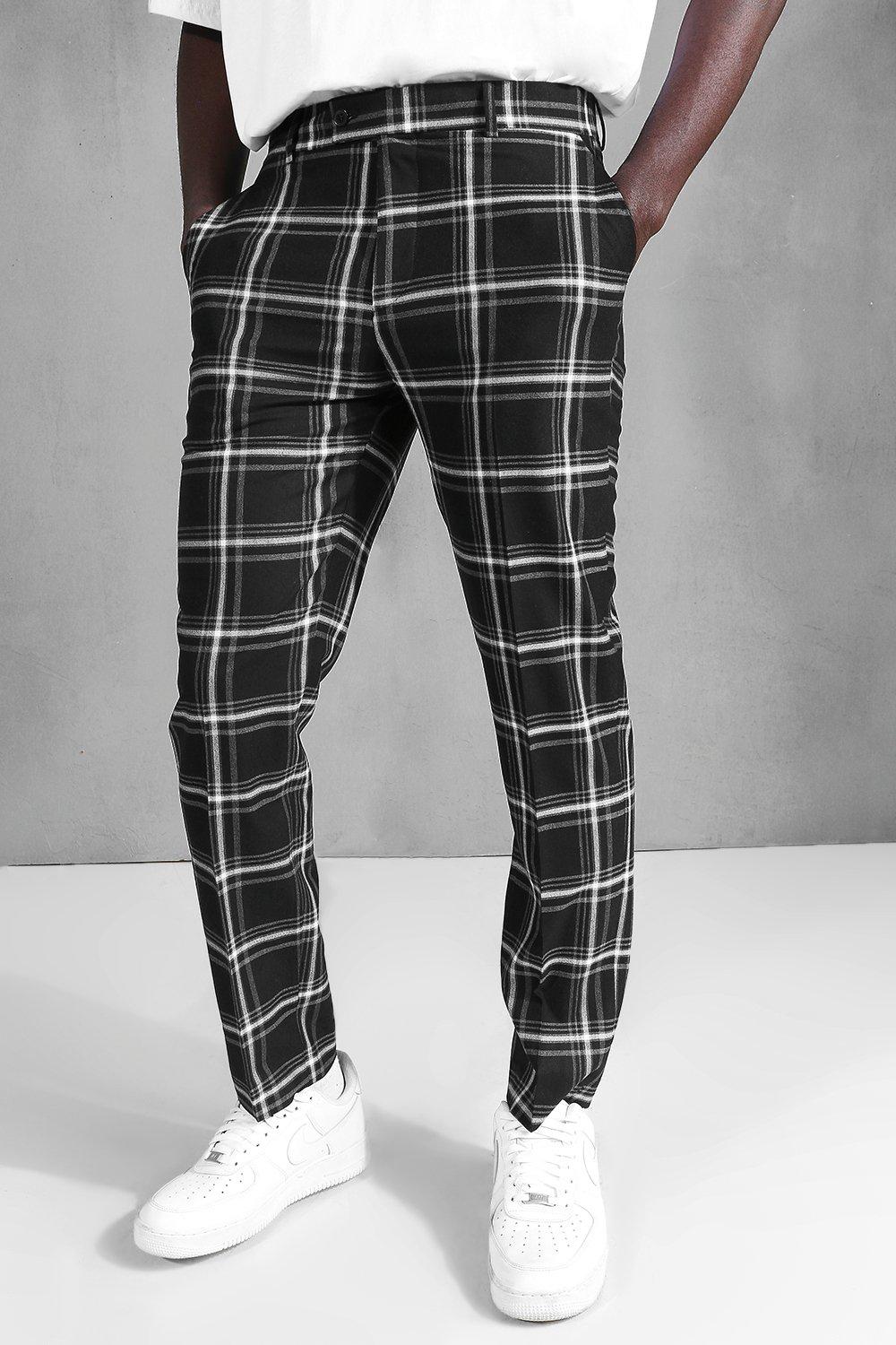 black checkered suit pants