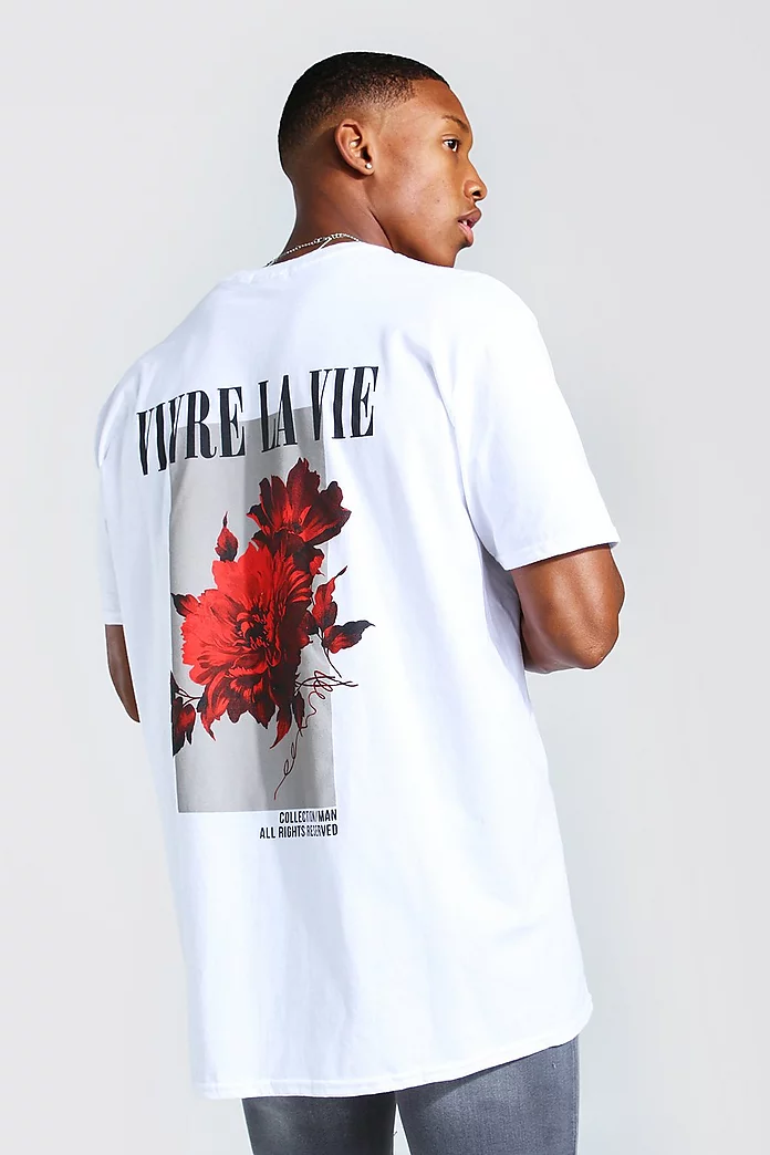 Oversized Floral Back Print | boohooMAN
