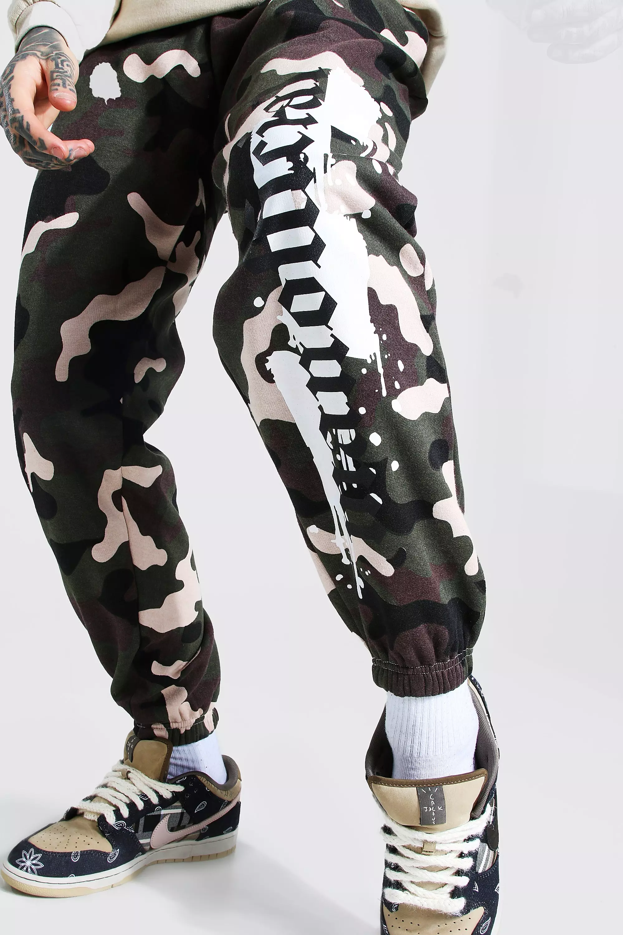 Mens white camo on sale joggers