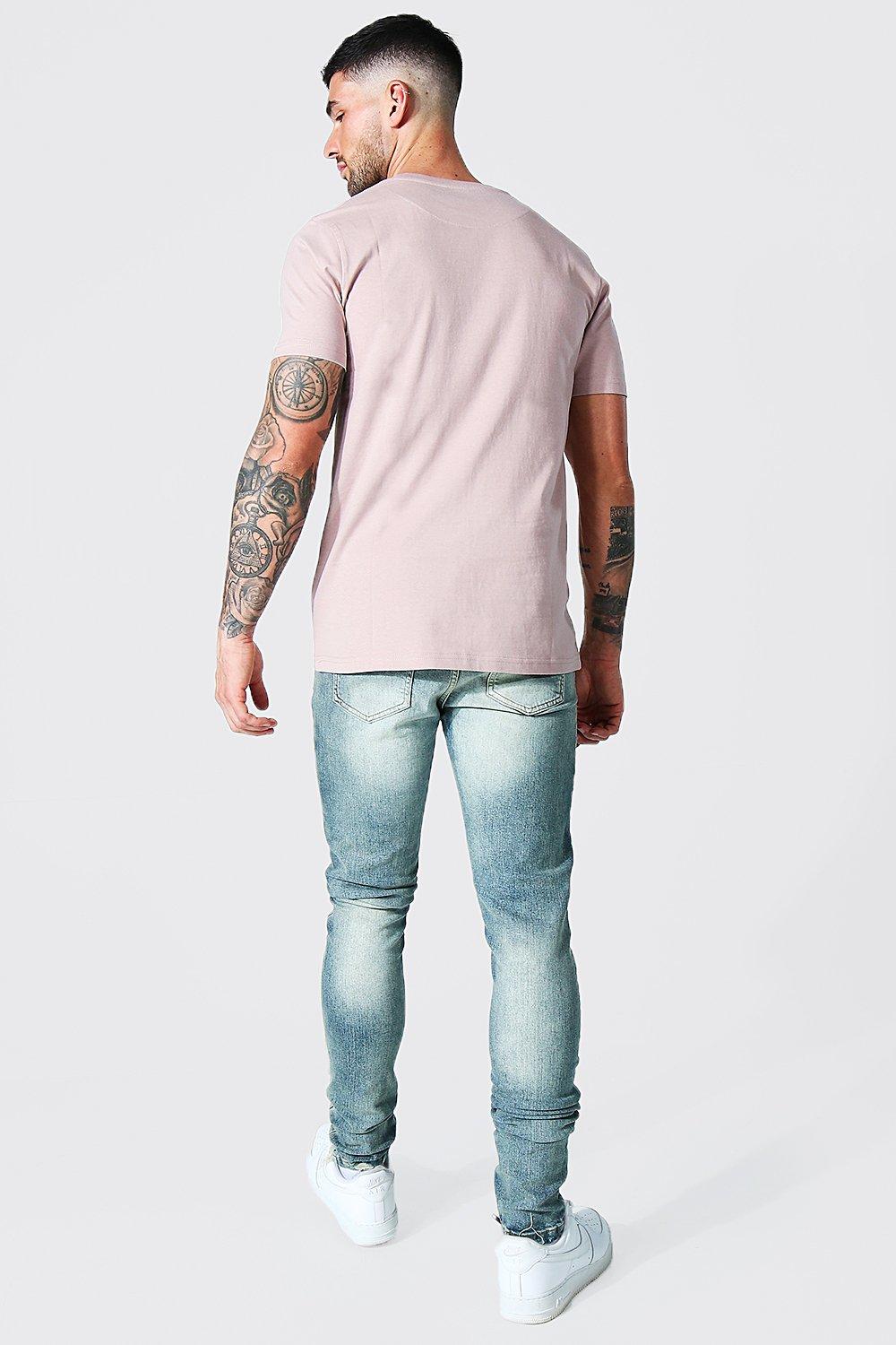 tapered stacked jeans