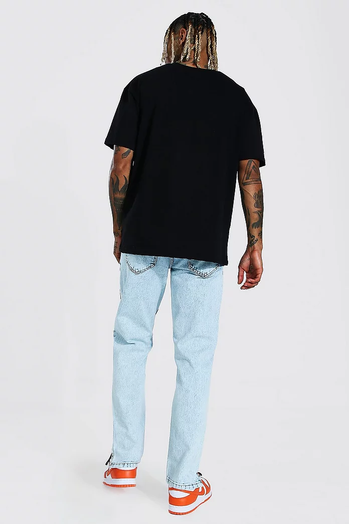 Armchair Absurd Kent Straight Leg Side Zip Jeans | boohooMAN USA