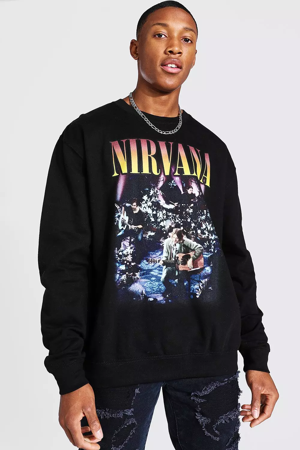 Oversized Nirvana License Sweatshirt boohooMAN