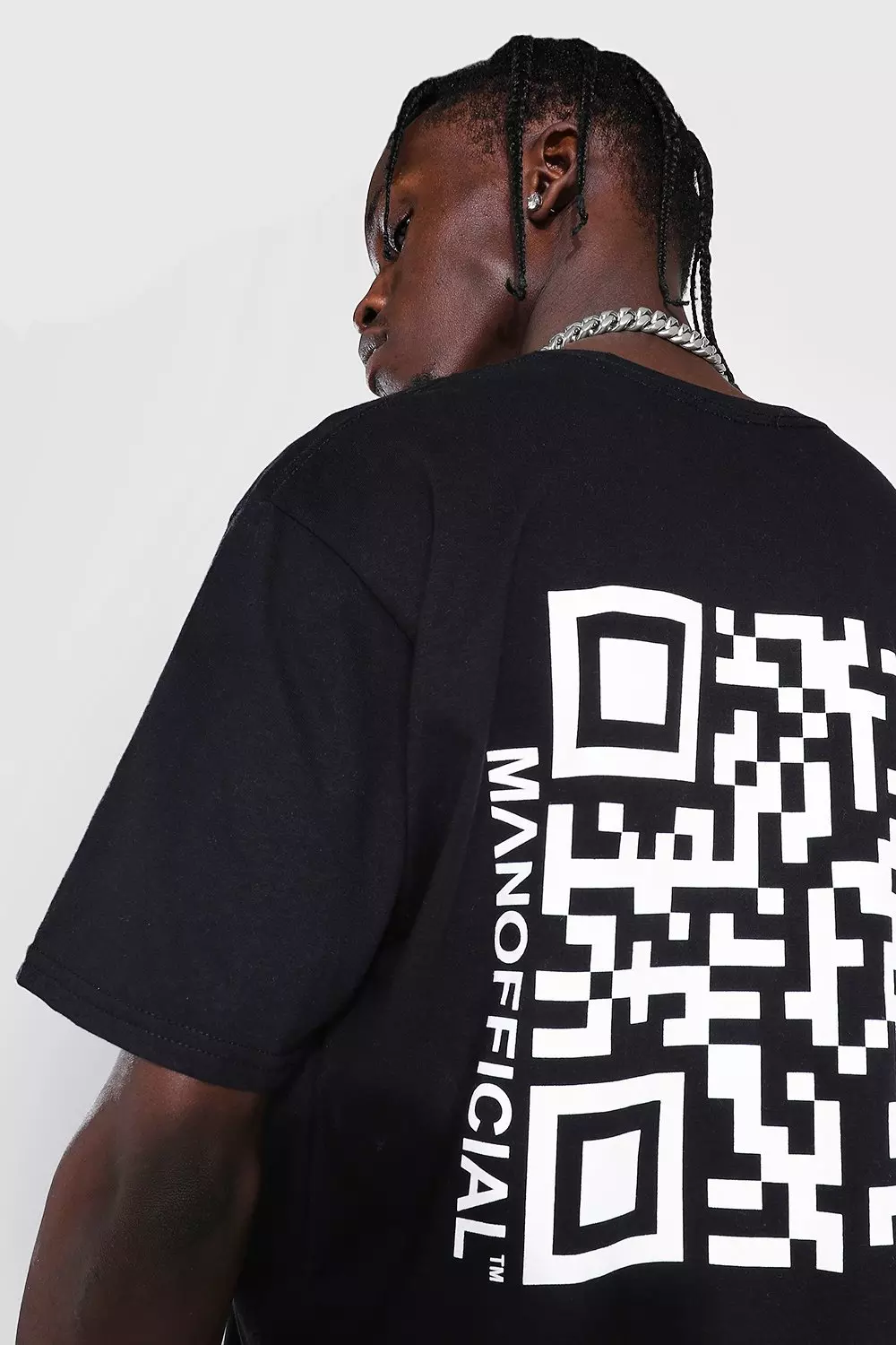 Oversized Qr Code Print T shirt boohooMAN USA