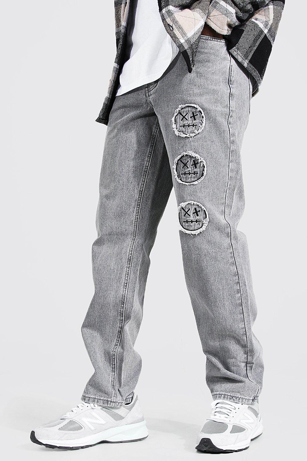 boohooman smiley face jeans