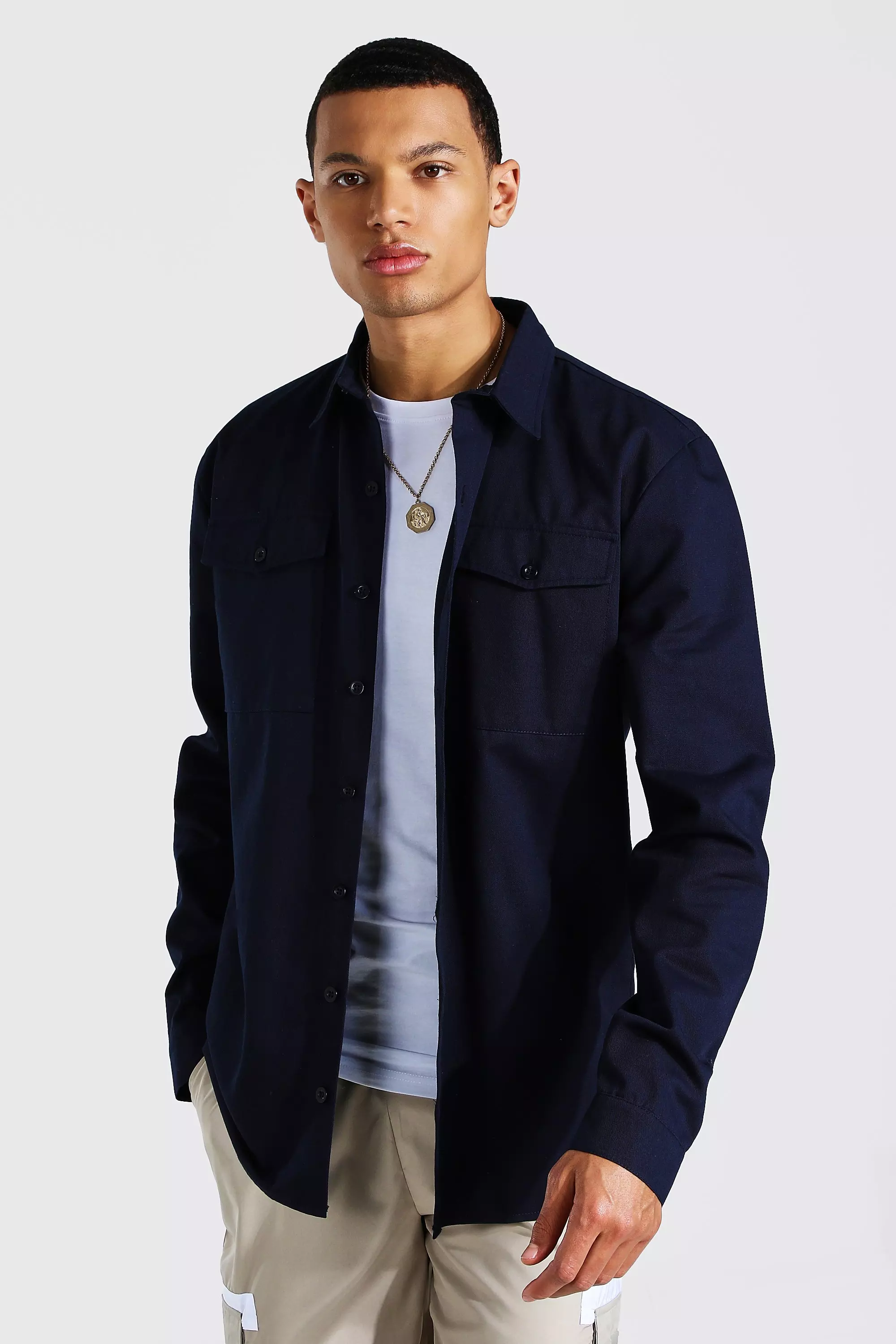 Twill Utility Jacket for Men