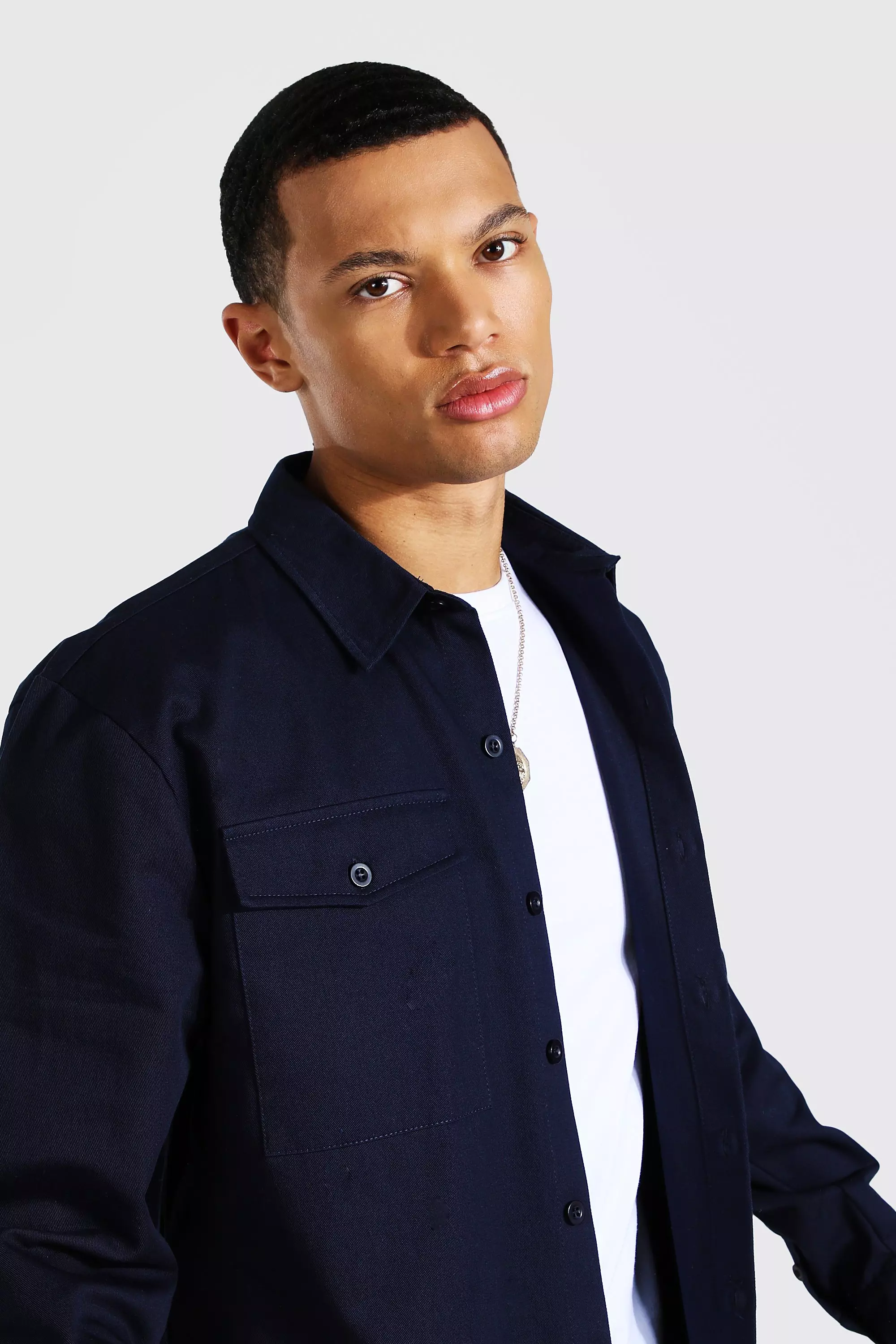 Twill Utility Jacket for Men