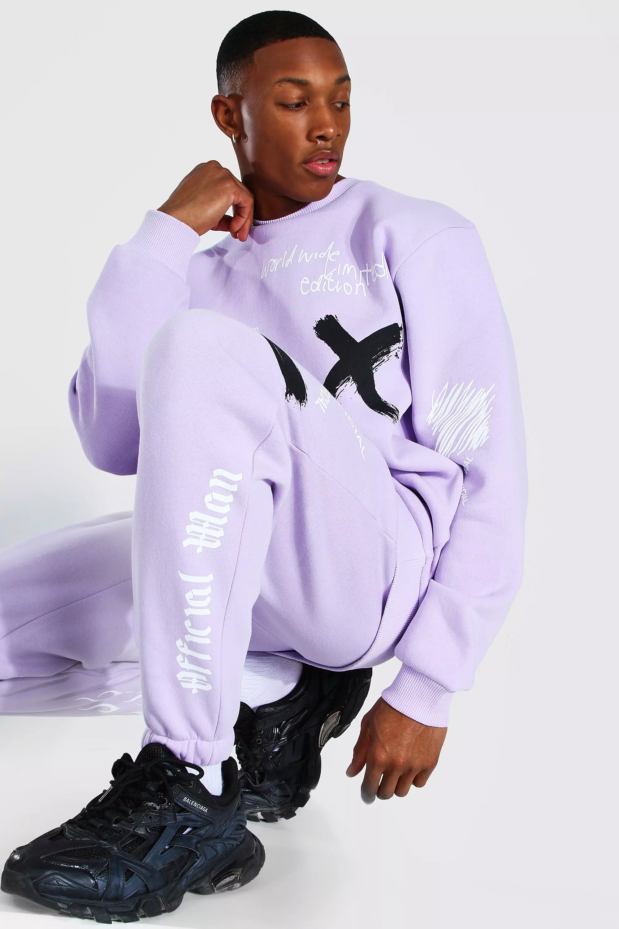 Homme Graffiti Oversized Hooded Tracksuit