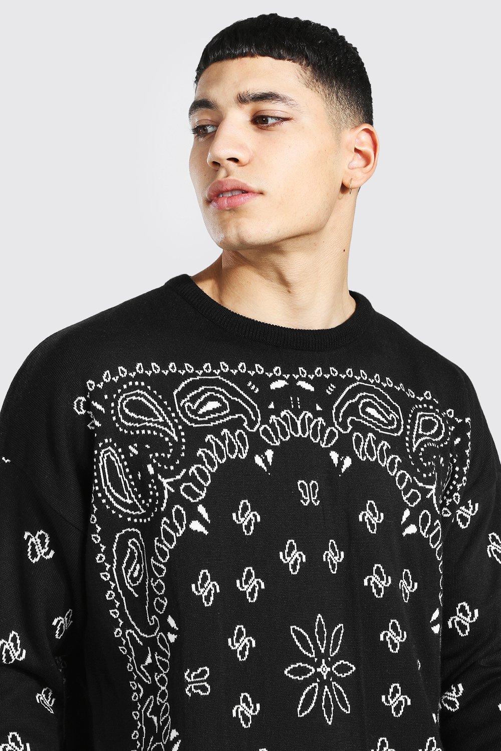 black crew neck knitted jumper