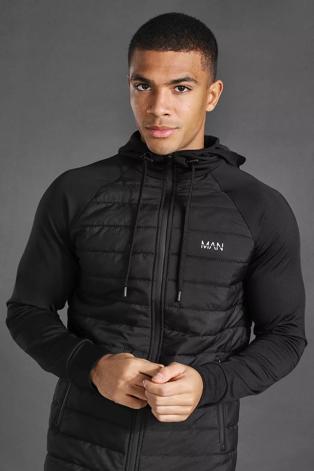 Man Active Gym Zip Through Hoodie Tracksuit