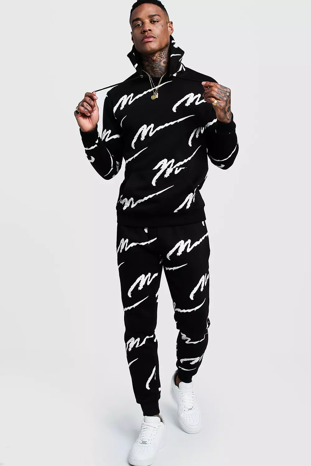 All Over MAN Print Hooded Tracksuit, 59% OFF