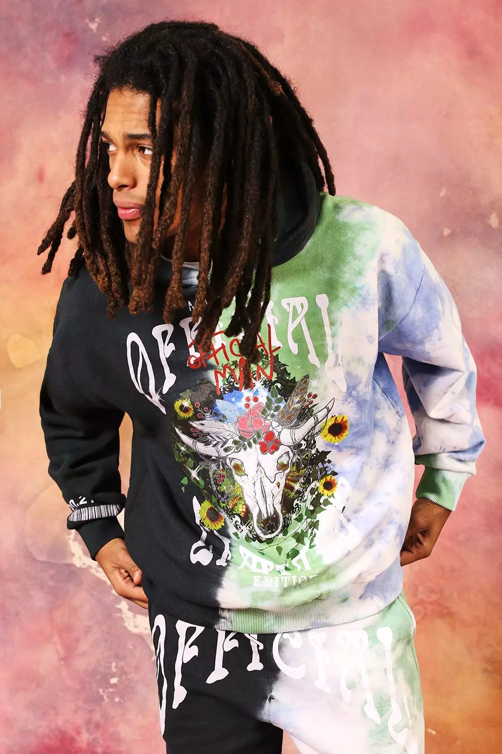 Boohooman tie dye discount hoodie