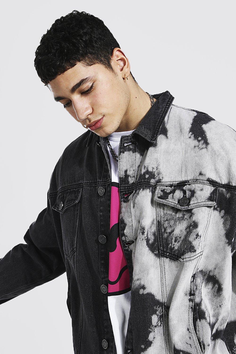 mens tie dye denim jacket