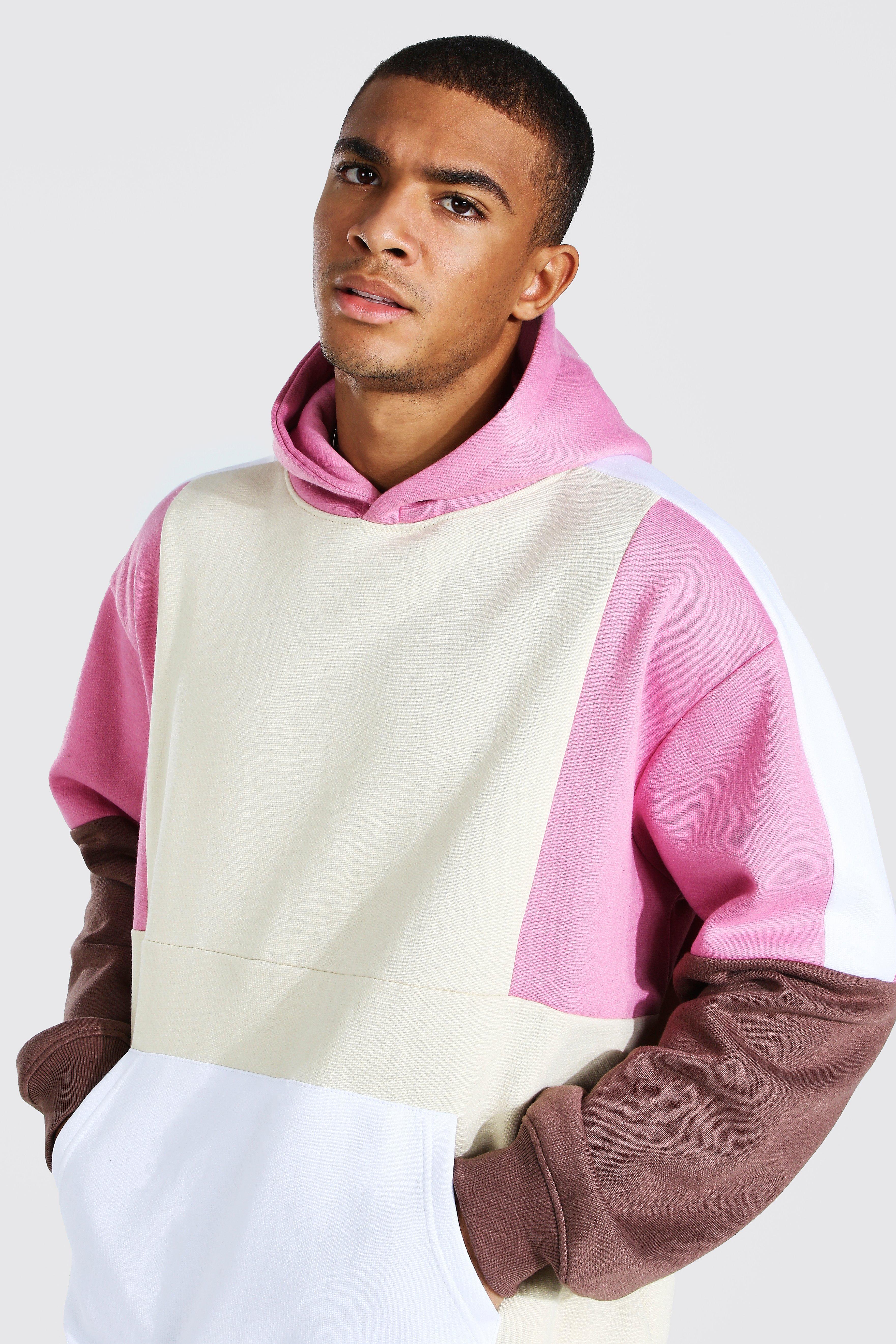 Oversized colour block store hoodie