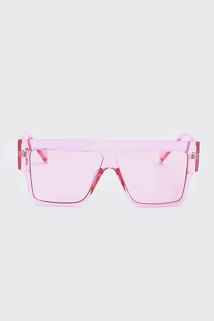 Oversized Transparent Frame Sunglasses