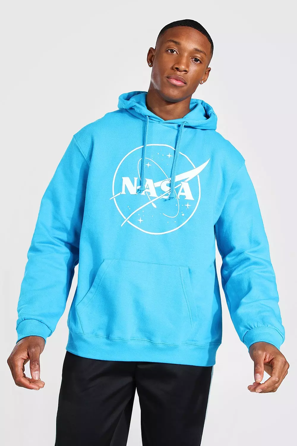 Oversized Nasa Print Hoodie boohooMAN UK