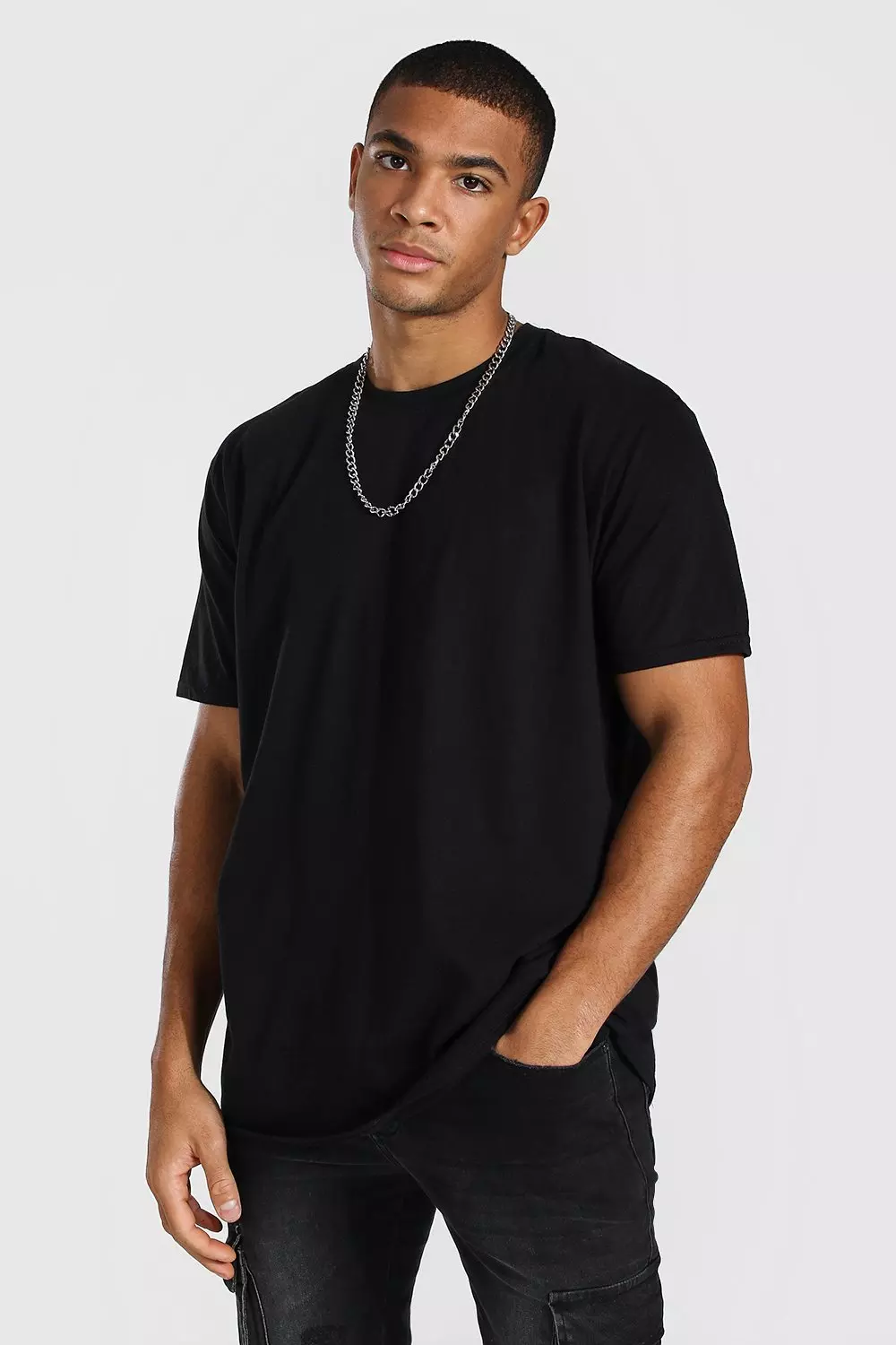 T shirt oversize imprim Homme fleurs dans le dos boohooMAN FR