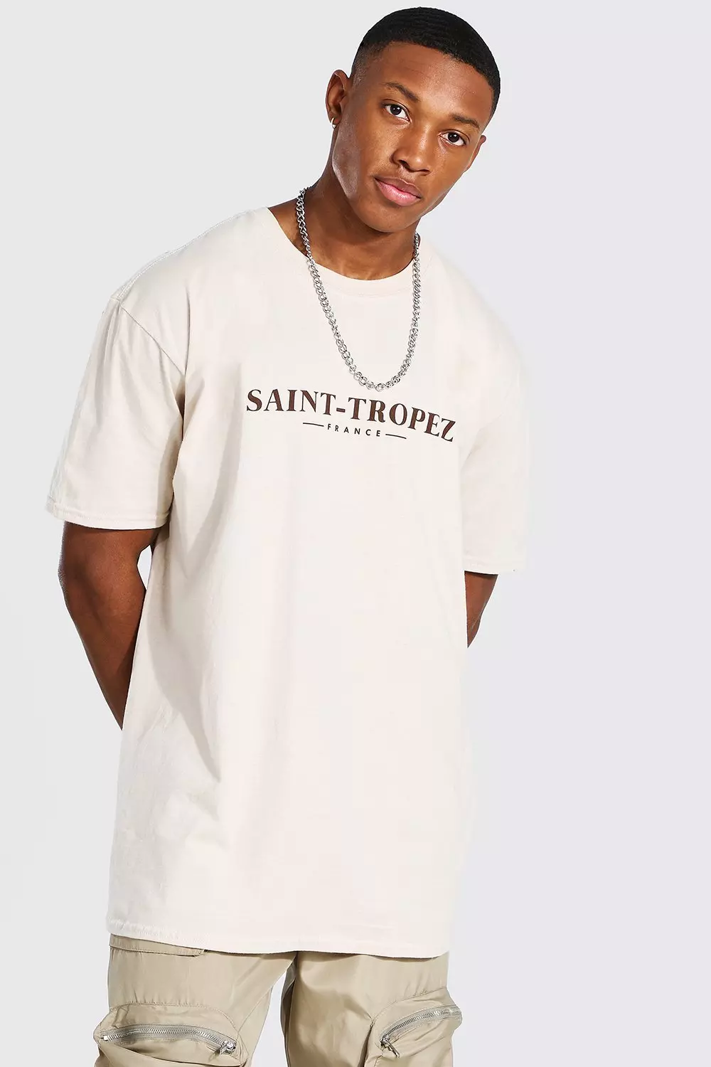 Oversized Saint Print T-shirt | boohooMAN USA