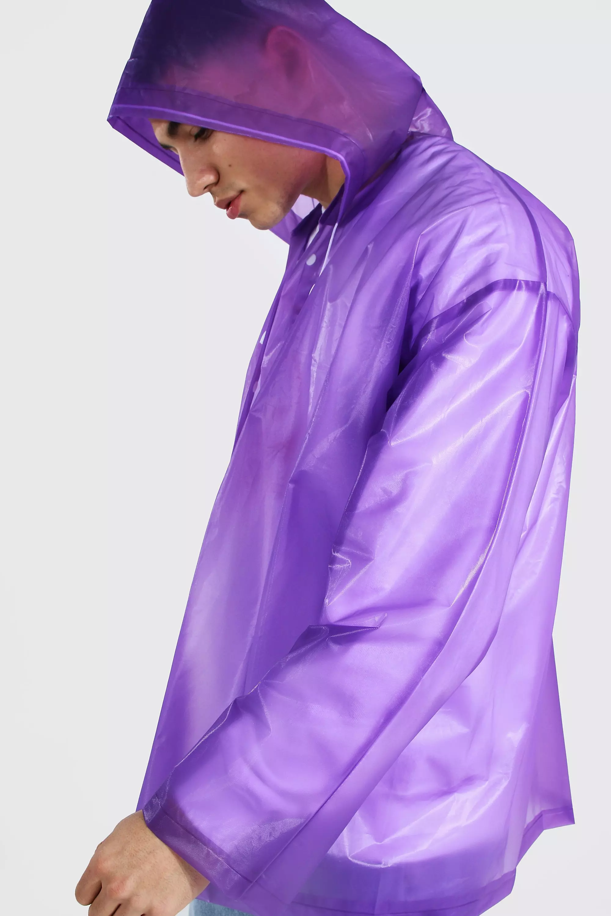 Purple raincoat deals