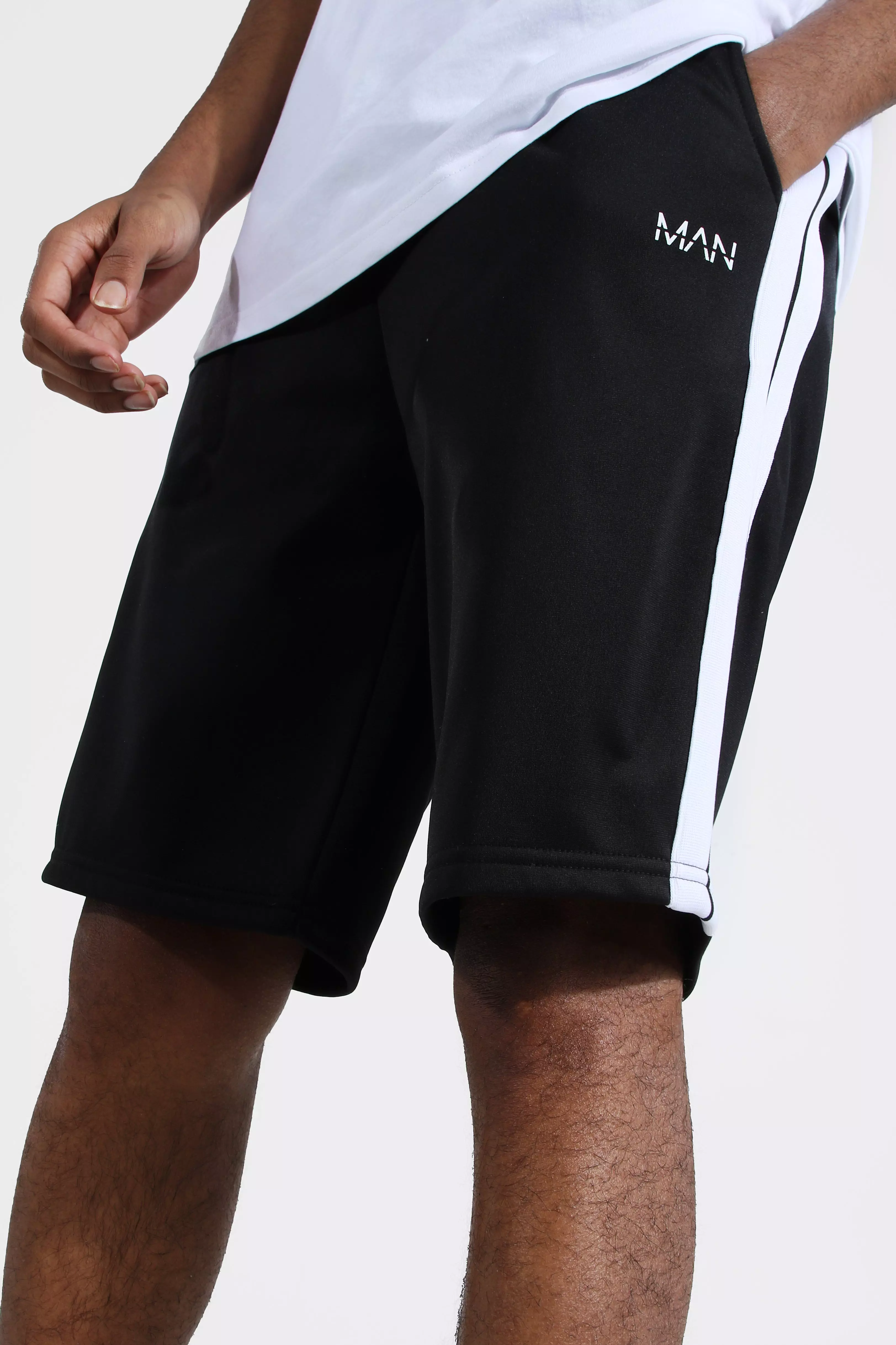 Tall Man Tricot Short With Side Tape | boohooMAN UK