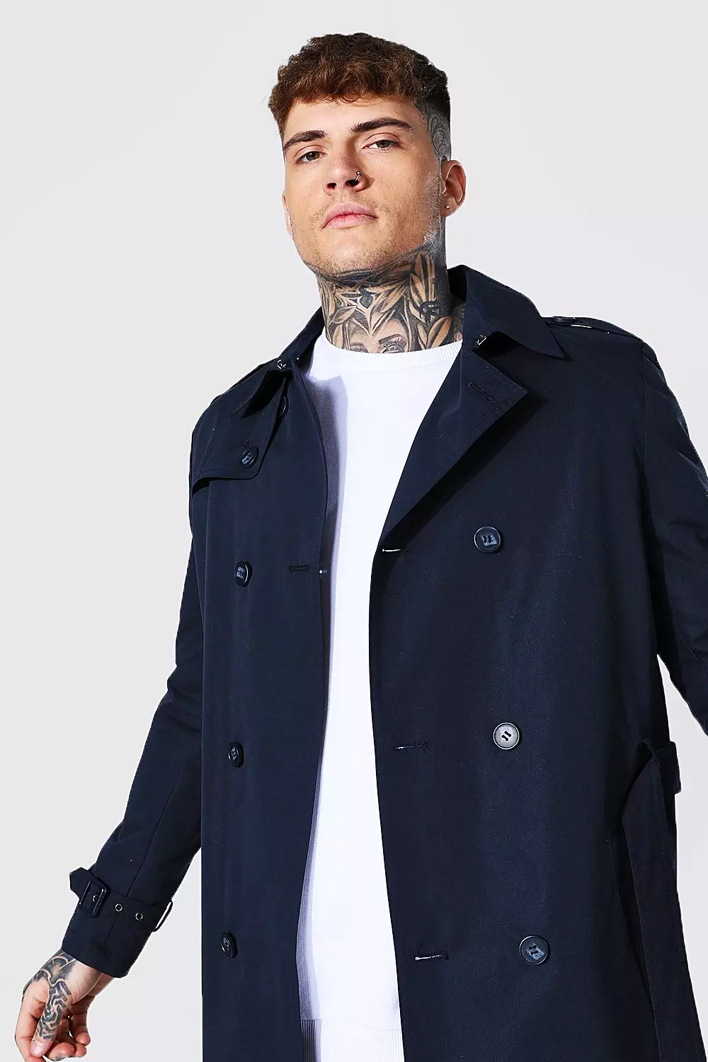 Double breasted mac mens sales