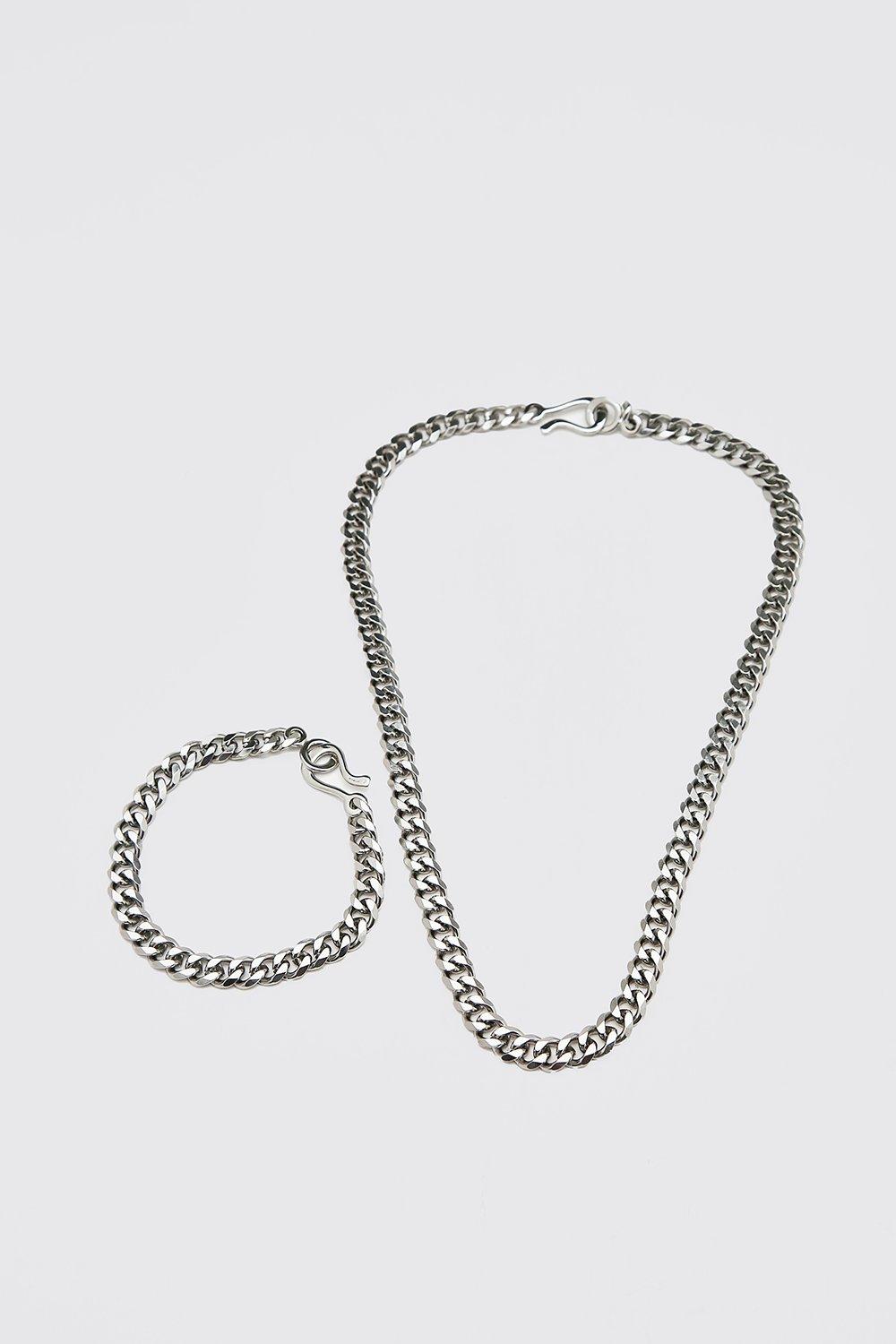 collier et bracelet homme - argent - one size, argent