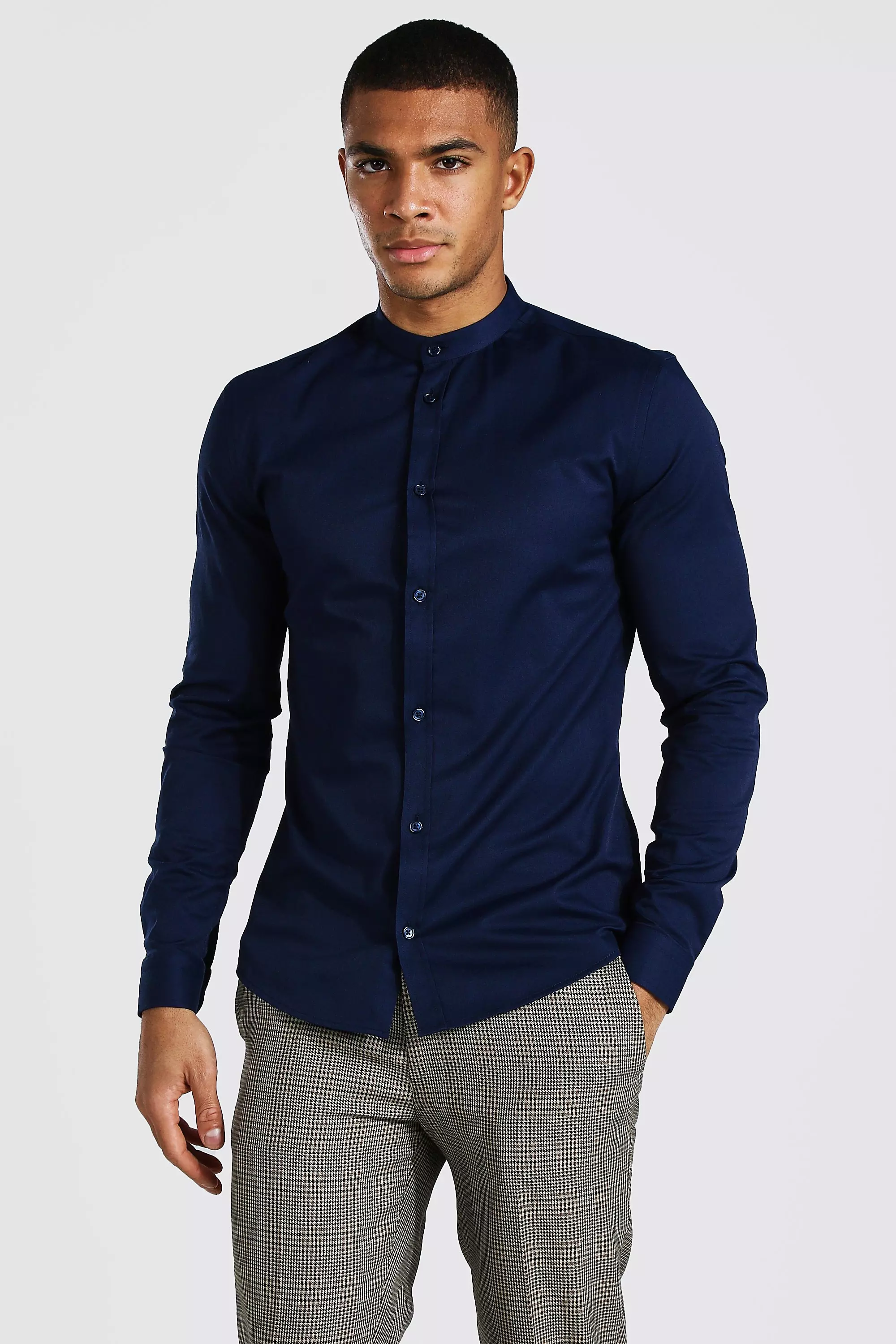 Fit Collar Sleeve Shirt | boohooMAN USA